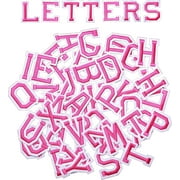 J.CARP 52Pcs Pink Alphabet A to Z Patches, Iron on Sew on Letters for Clothing, Hats, Shoes, Backpacks, Handbags, Jeans, Jackets etc.