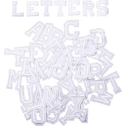 J.CARP 52Pcs White Alphabet A to Z Patches, Iron on Sew on Letters for Clothing, Hats, Shoes, Backpacks, Handbags, Jeans, Jackets etc.