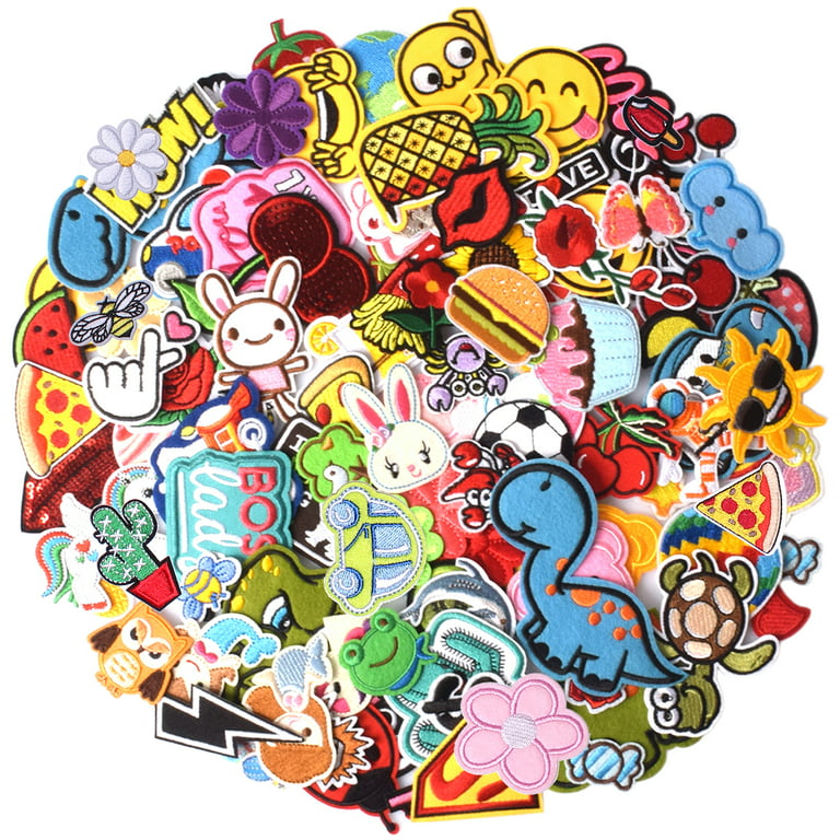 J.CARP 60PCS Random Assorted Styles Embroidered Patches, Sew on / Iron on  Patches, Applique for Clothes Dress Pants Hats Jeans, Sewing Flowers  Applique DIY Accessory 