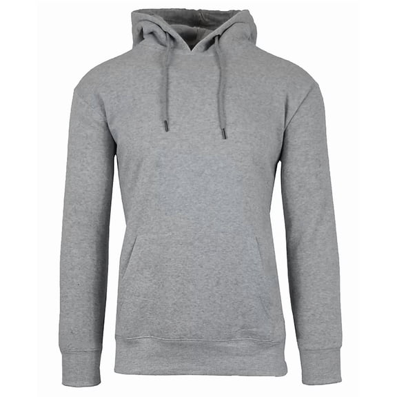 J.COME HEAVYWEIGHT FLEECE-LINED PULLOVER SWEATSHIRT - SIZE: L - HEATHER GRAY