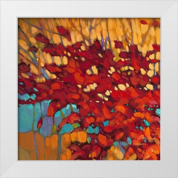 J., Charles 20x20 White Modern Wood Framed Museum Art Print Titled - Abstract Autumn 1