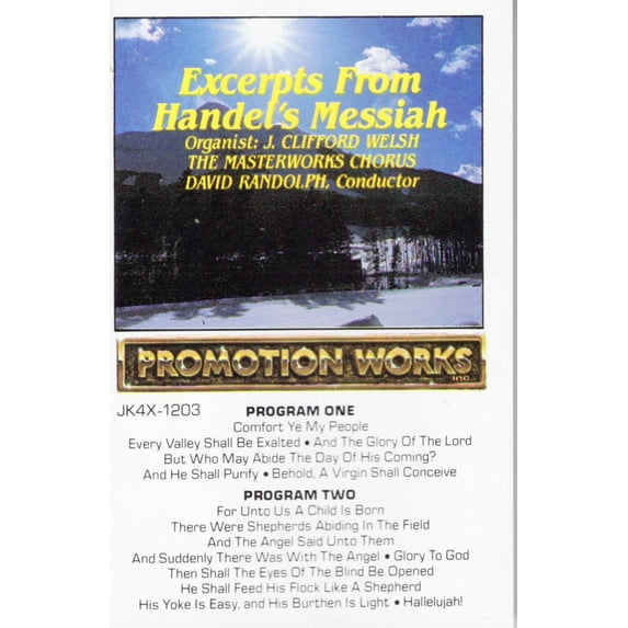 J. Clifford Welsh, Masterwork Chorus, David Randolph – Excerpts From Handel's Messiah (Cassette)