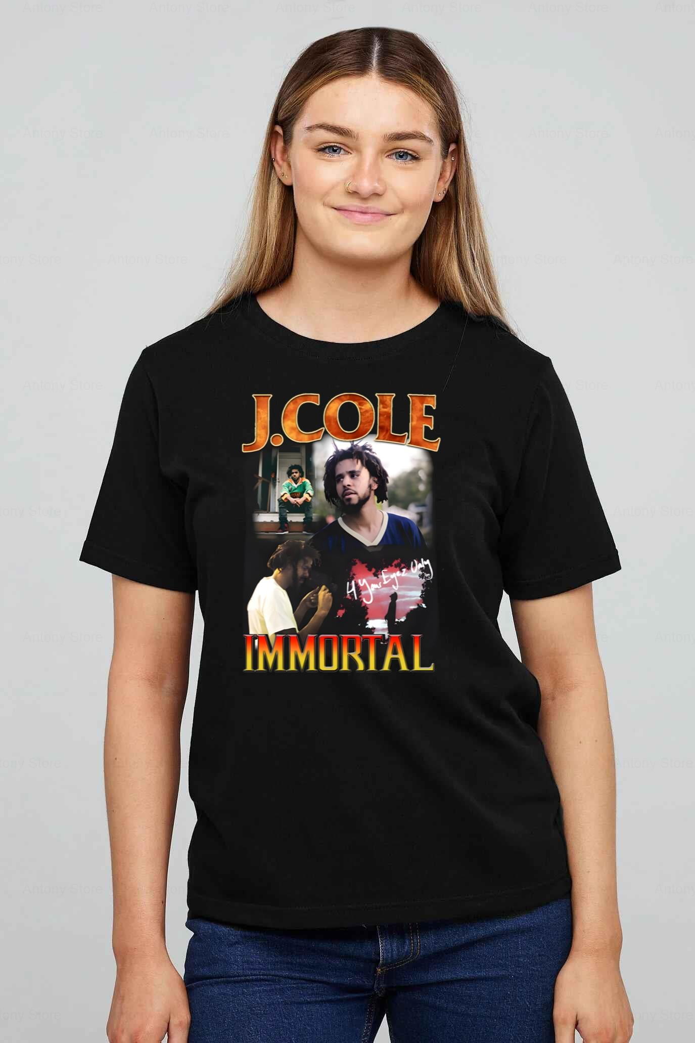 J Cole Immortal Vintage Style Retro 90s Rap Hip Hop T-shirt up to