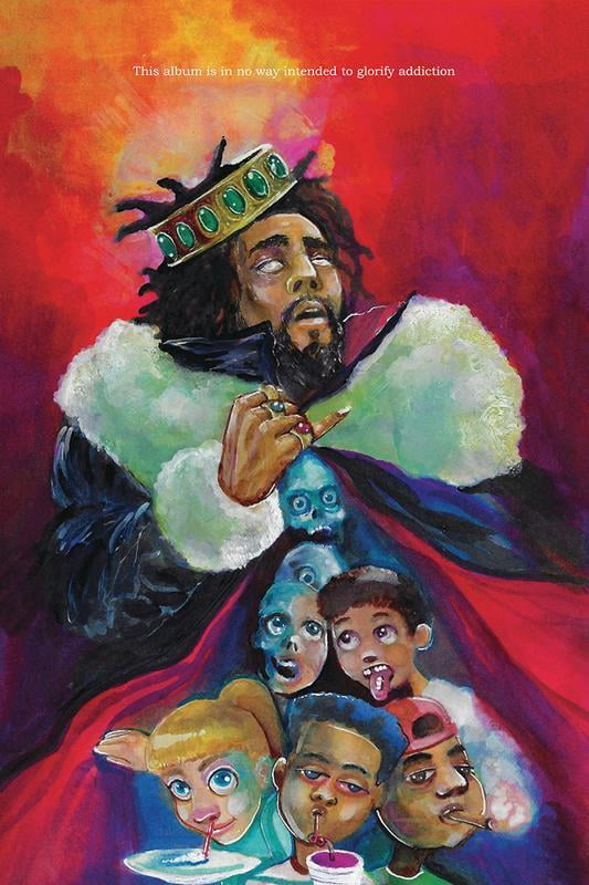 J Cole KOD Art Print Album Poster, High-Quality Rap Music Wall