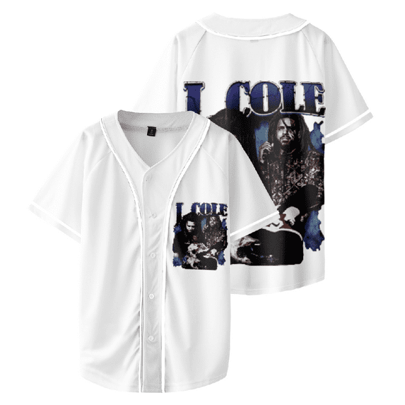 J Cole Rapper Baseball Jersey Man/Woman Hip Hop Tee Shirt White Short Sleeved