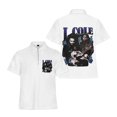 thumbnail image 1 of J Cole Rapper Flip collar T-shirt Fit Zipper Tee Shirt Harajuku Man/Woman White Short Sleeved, 1 of 1