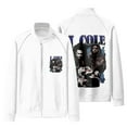 thumbnail image 1 of J Cole Rapper Stand Collar Pullover Long-Sleeved Top White Sweatshirts Fashion Zipper, 1 of 1