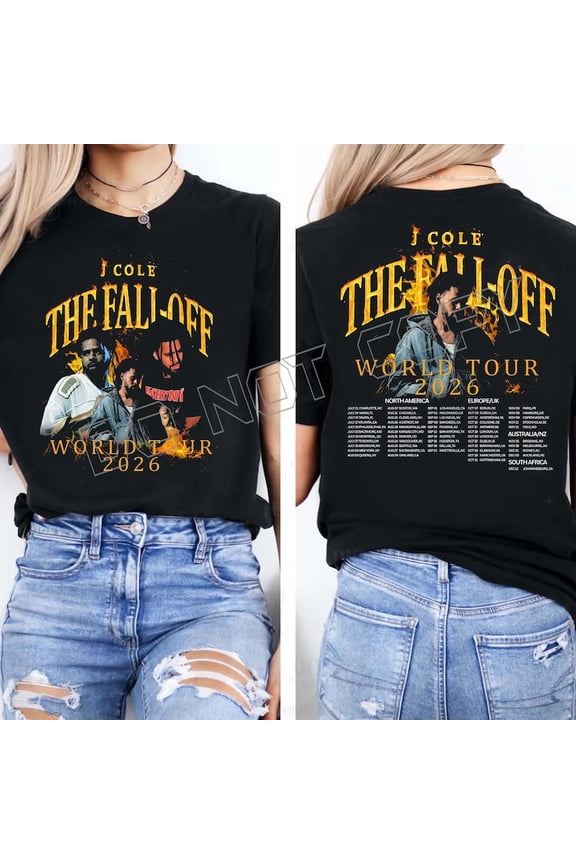 J Cole The Fall Off Tour 2026 T-Shirt Unisex Tee Multi