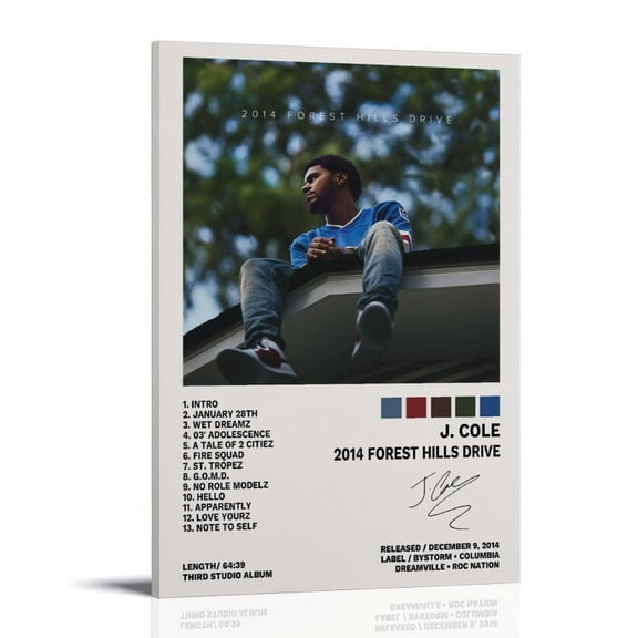 J Cole poster 2014 Forest Hills Drive Music Album Cover Poster for Room Aesthetic Canvas Wall Art for Teens Room Decor
