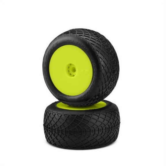 J Concepts JCO40042221 Ellipse Compound Pre-Mounted Wheels, Green & Yellow