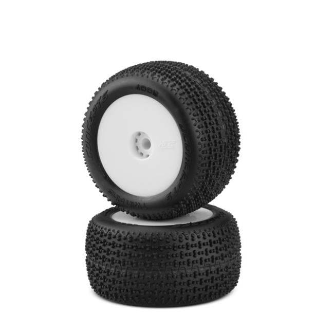 J Concepts JCO4005101021 Twin Pin Compound PreMounted Wheels, Pink & White