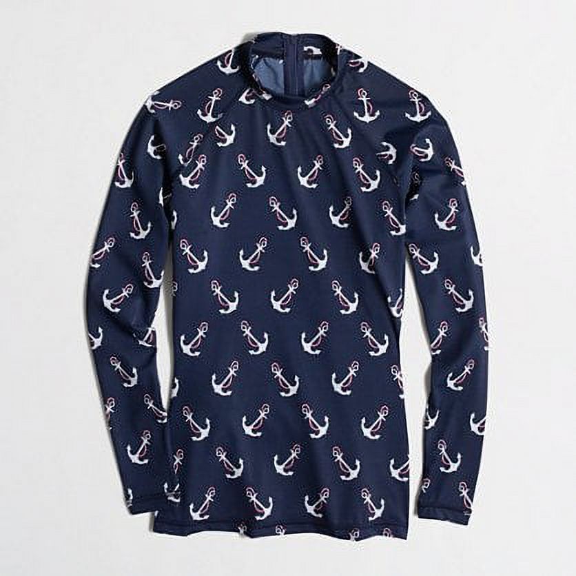 J. Crew Rash Guard Navy Floating Anchor Swim T, Large