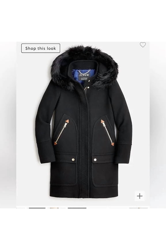 J Crew Women's Chateau Wool Parka Black Size 0 J5488