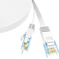 thumbnail image 1 of J&D 10 ft Cat6 Ethernet Cable, Slim Flat Network Cable, 250MHz Bandwidth for Internet, Streaming, Gaming, White, 1 of 7