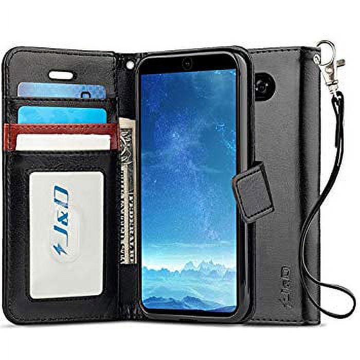 J&D Case Compatible for LG V35 Case/LG V35 ThinQ Case/V30S Case/V30S ThinQ Case/LG V30/LG V30 Plus Case, [Wallet Stand] [Slim Fit] Heavy Duty Protective Shockproof Flip Wallet Case for LG V30 Case - image 1 of 6