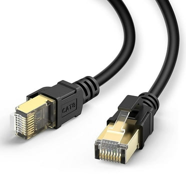 J&D Cat8 Ethernet Cable, Network Cable with RJ45 Connectors for Modem Xbox Router PC Mac PS4, 6ft