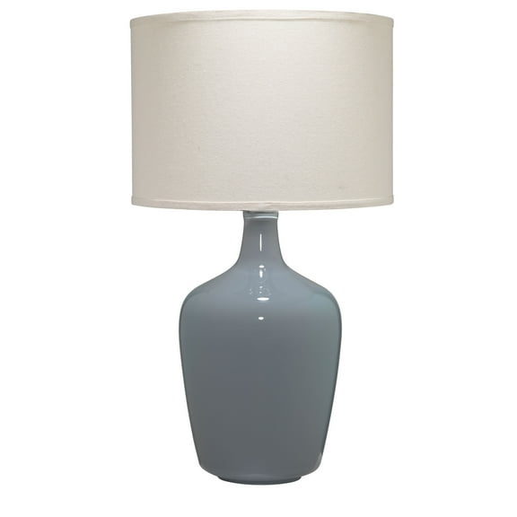 J&D Designs 29.25" Transitional Glass Plum Jar Table Lamp in Dove Gray Finish