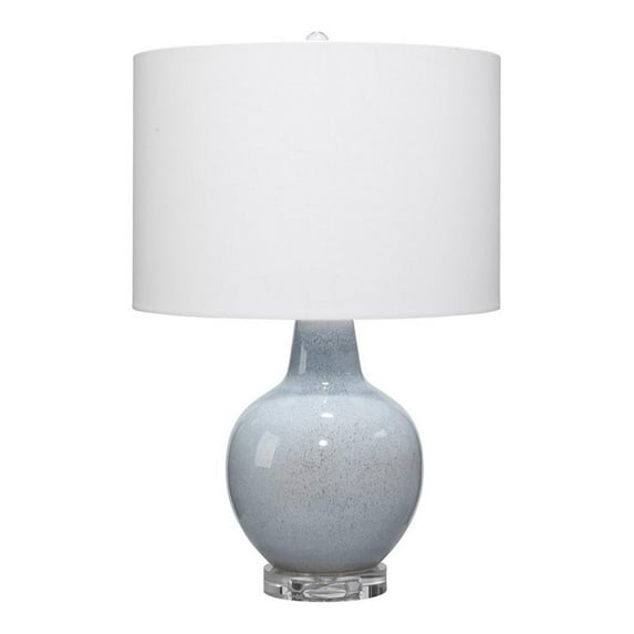 J&D Designs Aubrey Coastal Ceramic Table Lamp with Clear Acrylic Base in Blue