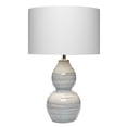thumbnail image 1 of J&D Designs Catalina Wave Ceramic and Linen Table Lamp in White/Blue, 1 of 4