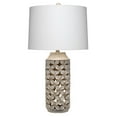 thumbnail image 1 of J&D Designs Flora Traditional Resin and Linen Table Lamp in Brown/White Washed, 1 of 2