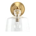 thumbnail image 1 of J&D Designs Hudson 12" Transitional Metal Wall Sconce in Brass and Clear, 1 of 5