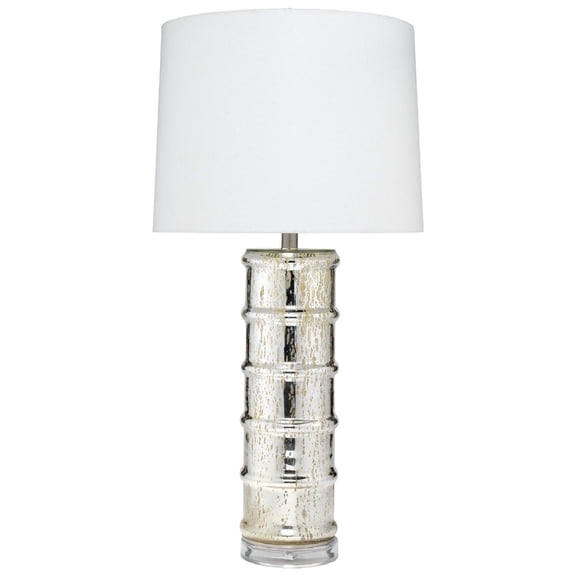 J&D Designs Irene Traditional Style Glass Table Lamp in Silver Mercury Finish
