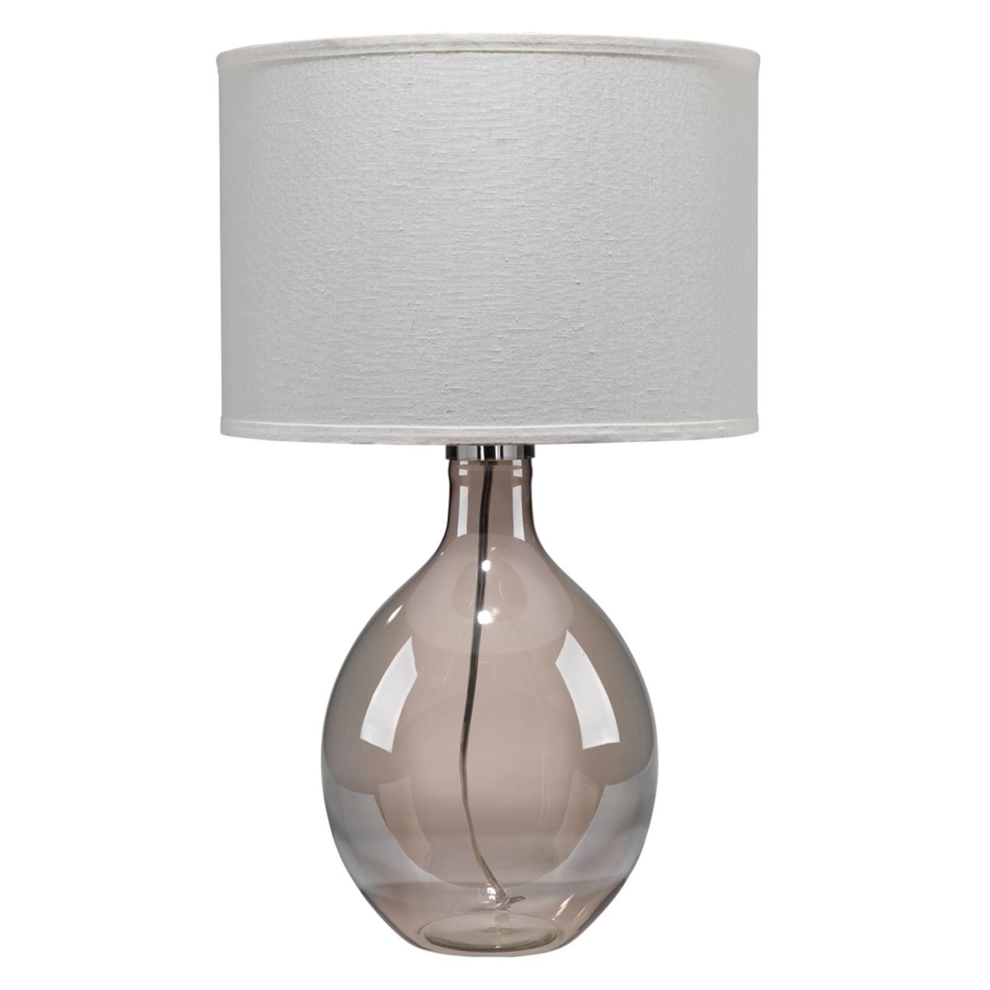 Juliette Gray Glass Table Lamp with Linen Shade