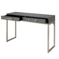 thumbnail image 1 of J&D Designs Kain 2-Drawer Faux Leather & Iron Console Table in Gray/Champagne, 1 of 3
