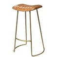 thumbnail image 1 of J&D Designs Luke 30" Transitional Leather & Iron Bar Stool in Brown/Brass, 1 of 3