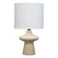 thumbnail image 1 of J&D Designs Oliver 1-Light Modern Ceramic & Linen Table Lamp in Beige/White, 1 of 6