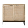 thumbnail image 1 of J&D Designs Reed 2-Door Coastal Wood & Iron Accent Cabinet in Brown, 1 of 5