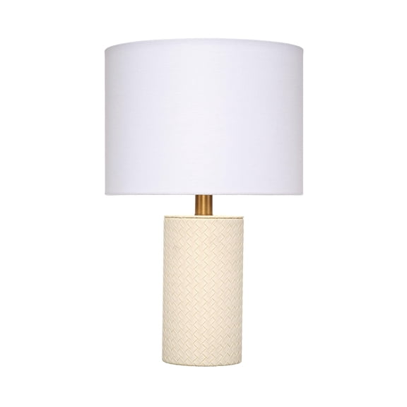 J&D Designs Roman Table Lamp in Cream Leather