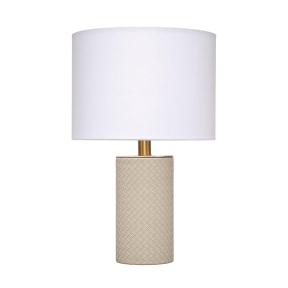 J&D Designs Roman Table Lamp in Gray Leather