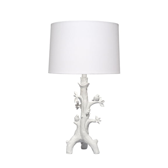 J&D Designs Sycamore Table Lamp in White