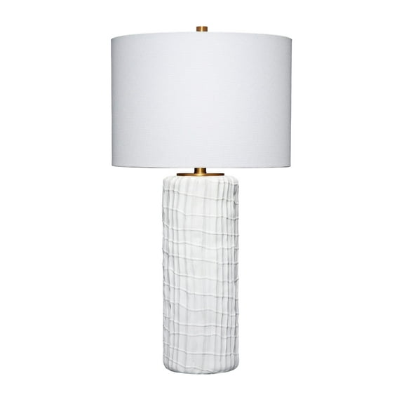 J&D Designs Trunk Polyresin Table Lamp with Linen Shade