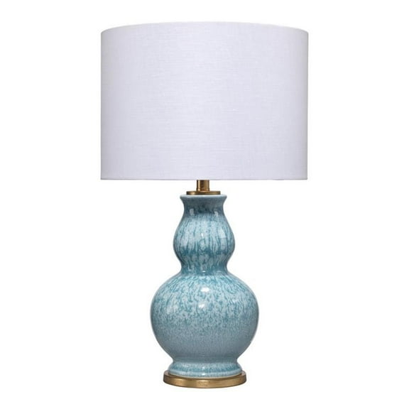 J&D Designs Whitney Traditional Ceramic Table Lamp in Blue Reactive Glaze
