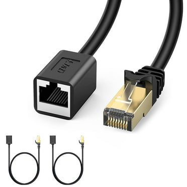 J&D Ethernet Extension Cable Support Cat6/5/5e Standards Male to Female RJ45 Cords Shielded, 3ft