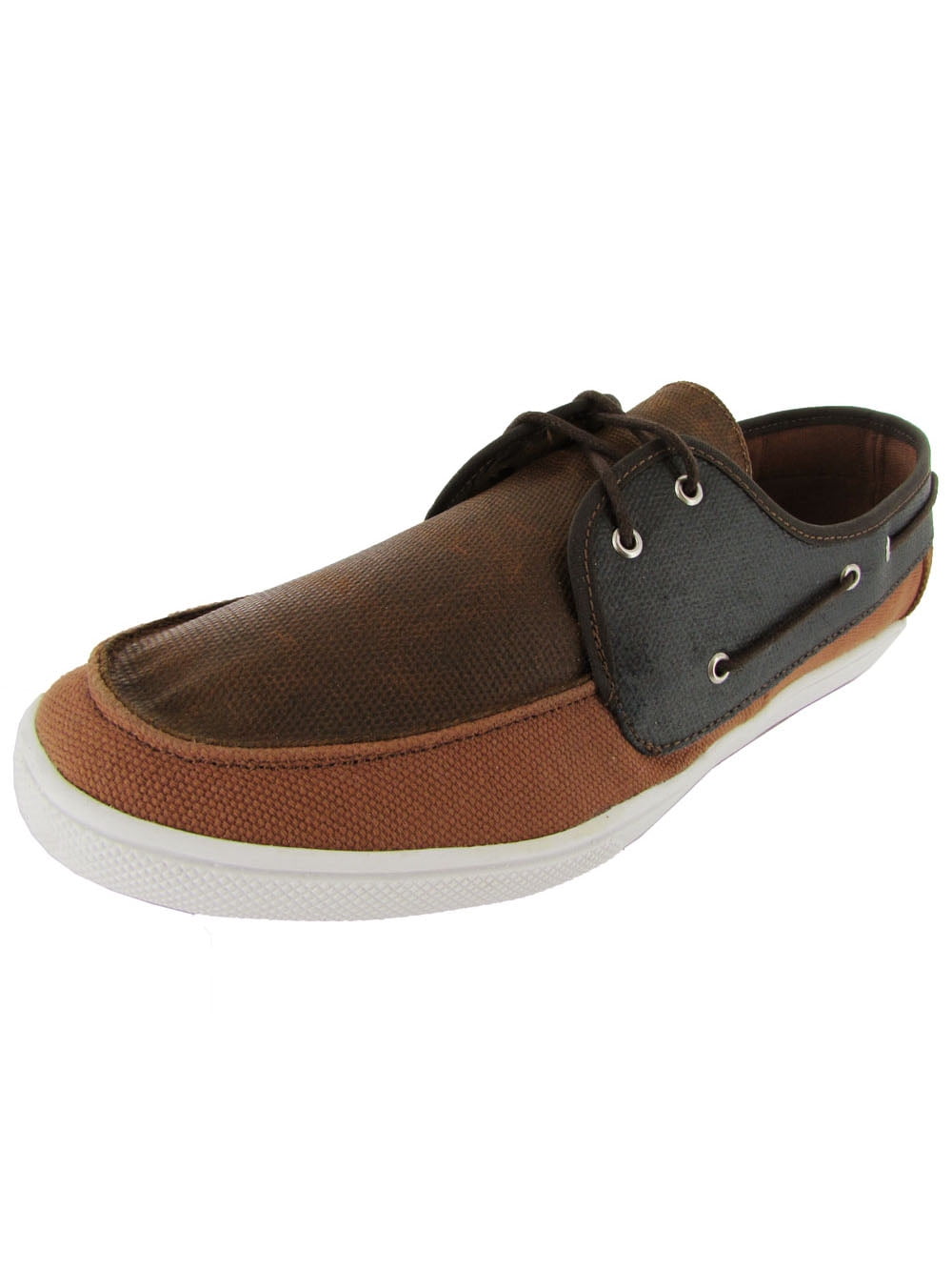 J.D. Fisk Mens Hudson Lace-Up Casual Boat Shoe, Brown, US  display picture 1