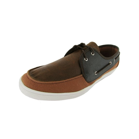 J.D. Fisk Mens Hudson Lace-Up Casual Boat Shoe, Brown, US 11.5