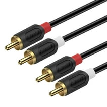 J&D Gold-Plated Audiowave Series RCA Male to 2RCA Male Stereo Audio Cable RCA Audio Cable, 3 ft