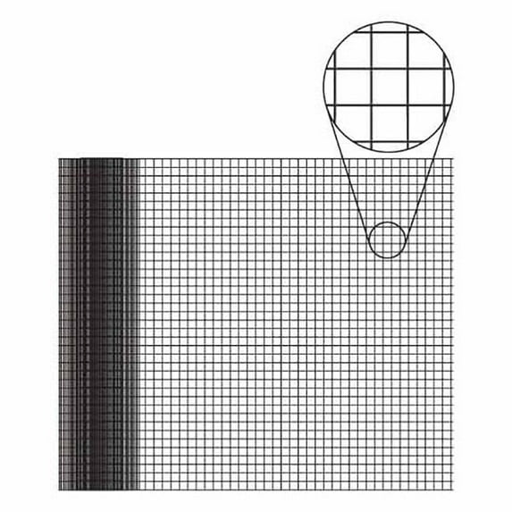 J&D Manufacturing PN7210022PVC 2 x 2 in. - 72 in. x 100 ft. Wire Mesh - 12 Gauge Galvanized - Black PVC Coated