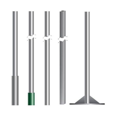 J&D Manufacturing 4 in. x 8 ft. Galvanized Steel Up-Posts Column - 5 Gauge with Poly Resin Flush to Bottom