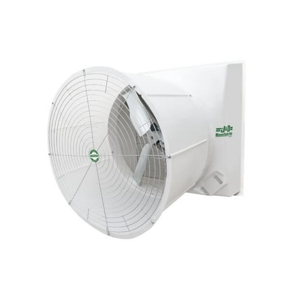 J&D Manufacturing VMTP55G3C23-SL 55 in. Poly Shutter Storm Torque Drive Exhaust Fan - 1 Speed - 3 Phase - 2HP - 230-460V - 3 Galvanized - Cone