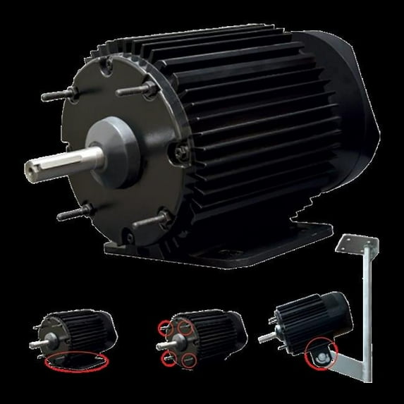 J&D Manufacturing Motor - Single Phase - 0.5 HP - 115 & 230V - SF 1.0 - 8PO - Gold Star - TM