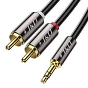 J&D RCA Audio Cable, 3.5mm Male to 2 RCA Phono Male Stereo Audio Aux Cable Gold-Plated, 6 ft