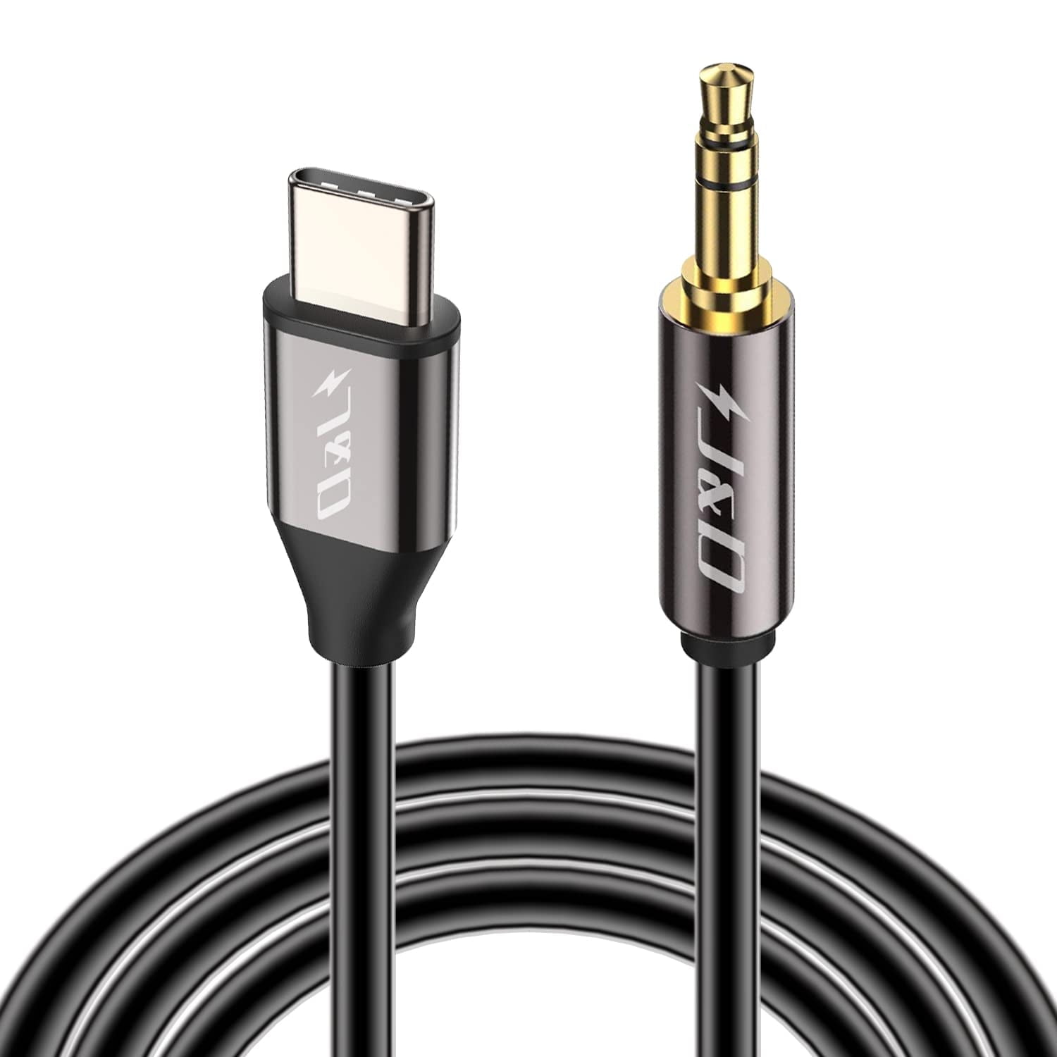 J&D USB C to 3.5mm Jack, 3ft, Male TRS Auxiliary Cord for Car/Home Stereos Adapter Type C to