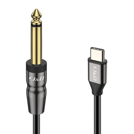 J&D 3.3ft USB Type C to 6.35mm TS Audio Cable for Electric Guitars, Amplifiers, Home Theaters