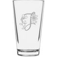 thumbnail image 1 of J Daishy Daisy Monogram Etched 16oz Libbey Pint Glass, 1 of 1