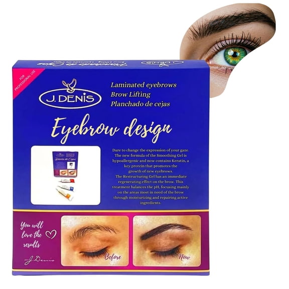 J-Denis Eyebrow Sculpting Kit Natural Brow Filling & Shaping Set with 4 Pro Tools and 30 Guided Applications - Kit Laminado de Cejas