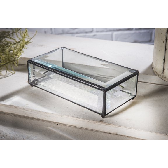 J. Devlin Beveled Glass Jewelry Box, Iridescent Glass
